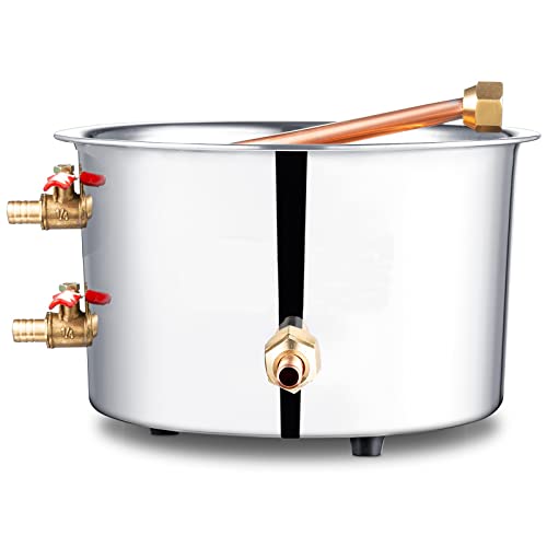 Image of Shine Still Alcohol Distiller 5 Gallon Upgraded Copper Tube with Stainless Steel Pot Thumper Keg Thermometer Water Pump Home Brewing Kit for Wine Making Whisky Brandy Vodka
