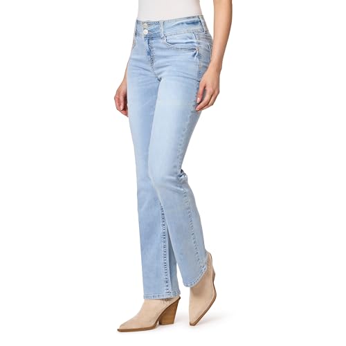 Image of WallFlower Luscious Curvy Bootcut Jeans for Women, Mid-Rise Insta Stretch Denim, Size-Inclusive Juniors Jeans