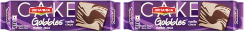 Image of Britannia Gobbles Cake Marble Cake Choco Vanilla, 122Gram (Pack of 2)