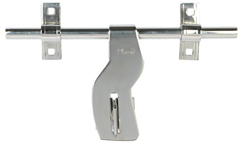 Image of SSISKCON 14mm x 200mm = 8 inch, 3mm Flap /Pack of 16 Pieces (4 Sets) Platinum Finish Stainless Steel Aldrop Door Lock Bolt Tadi Latch Bend Plus Point