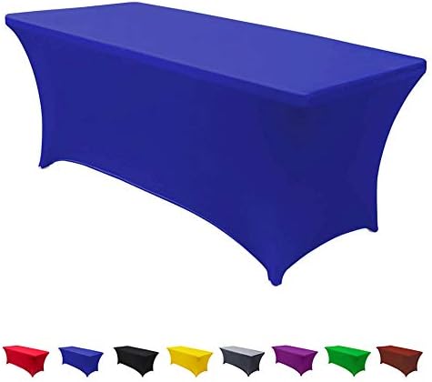 Ancdream 6 ft Rectangular Spandex Table Cover Wedding Party Fitted Stretch Tablecloth, Grey
