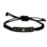Masterful Lone Wolf - Black Rope Bracelet - wolf bracelet, wolf jewelry, wolf band, Christmas gift,