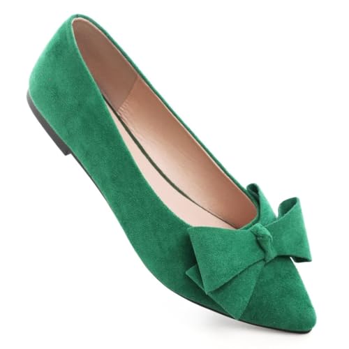 Image of TN TANGNEST Flats Shoes Women Comfort Casual Loafers | Classic Pointed Toe Bowknot Flats Cute Slip On Flats, Wear to Work Travel Walk
