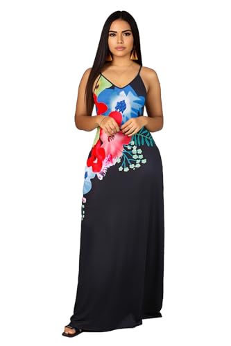 Image of SheKiss 2026 Women's Casual Summer Floral Long Maxi Dresses Floor Length Sleeveless Plus Size Sundresses