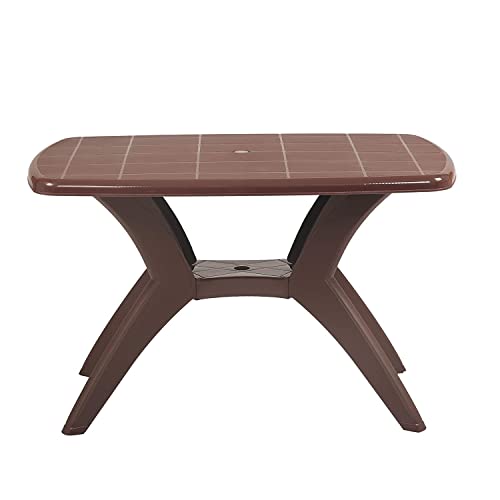 Image of SkyGlamour Supreme Melody Plastic Dining & Coffee Table for Home, Cafe, Restaurants Indoor | Outdoor Use (Globus Brown)