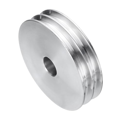 QUARKZMAN V-Typ Riemenscheibe 16mm Bohrung 80mm Außendurchmesser Doppelrillen Aluminiumlegierung Keilriemenscheibe für Motorwellen-Bohrmaschine 6mm(1/4) PU-Formgürtel