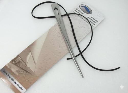 Myerchin MYA008 Generation 2 Marlin Spike - Professional Marine Grade Stainless Steel Rigging Tool with Bonus Leather Lanyard - Nautical Fid for Splicing, Sailing, and Rope Work