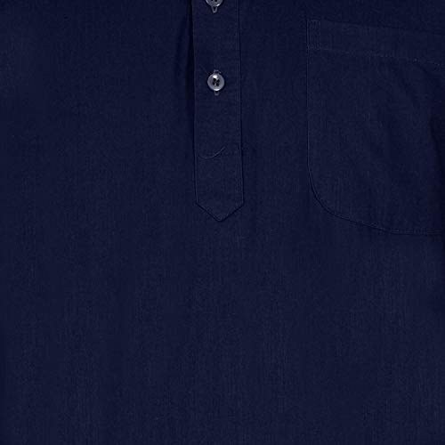Image of AMAZON BRAND - ANARVA Men's Pure Cotton Solid Kurta Long Sleeves Band Collar Casual Shirt