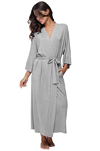 Women's Soft Robes Long Bath Robes Full Length Kimonos Sleepwear Dressing Gown,Solid Color