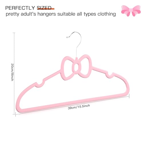 Condition photo showing New/Like New for pink 15.5 inch 20 pack butterfly bow plastic hangers