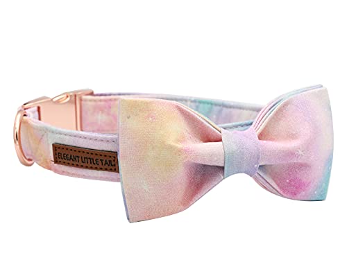 Image of Elegant little tail Colorful Dog Collar, Comfortable Dog Collar with Bow Adjustable Soft Bow tie Dog Collars for Medium Dogs
