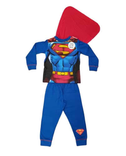 Pijama de Superman con capa para niños, azul, 7-8 Years