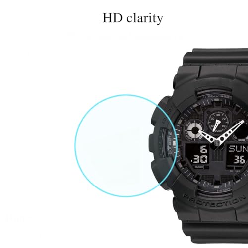Youniker 3 Pack Compatible for GA100 Screen Protector Tempered Glass for GA-100 Watch Screen Protector Foils Glass Anti-Scratch Anti-Fingerprint Bubble Free