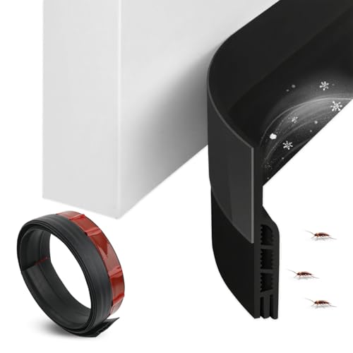 Zugluftstopper für Türen 2M Selbstklebend,Silikon Türdichtung 50mm Breite Schwarz,Windschutz Schallschutz Insekten Schutz Klimaanlage Abdichtung,...