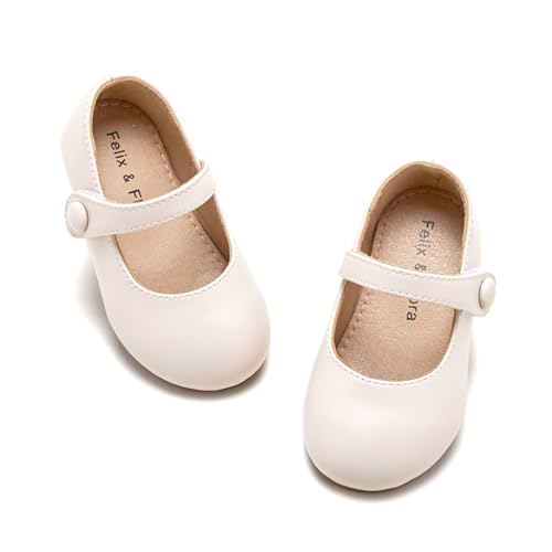 Image of Felix & Flora Toddler Girl Dress Shoes - Flower Girl Ballet Mary Jane Flats Party School Wedding