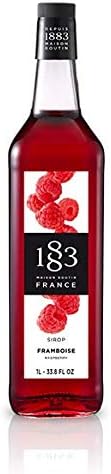 1883 Maison Routin - Raspberry Syrup Without Coloring - Made in France - PET Bottle | 1 Liter (33.8 oz)