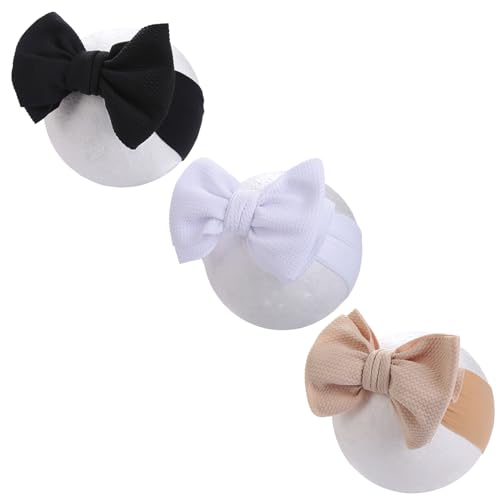 KIDOCHEESE Big Bows for Baby Girls Stretchy Nylon Headbands Oversized Hair Bows Large Hair Bands Hair Accessories for Newborn Infants Toddlers Kids