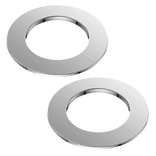 Juego de 2 rosetas de acero inoxidable de 120 mm, cubierta de tubo, manguitos de acero inoxidable, tamaño 120 x 175 x 5 mm, resistentes al calor para chimenea (120 mm, 1 unidad)