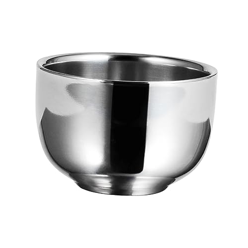 Gogogmee 2 Pcs Elegant Shaving Soap Bowls Foaming Bowl Container Sturdy Stainless Steel for Home or Salon