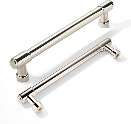 khtumeware 10 Pack 3-3/4 Inch Center to Center Polished Nickel Cabinet Pull Solid Zinc Kitchen Cabinet Handles Drawer Pulls Cabinet Hardware