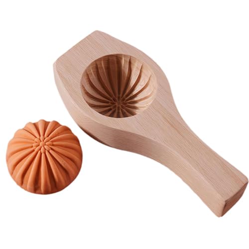 Geschnitzte runde Holzform, traditionelle Holz-Kekspresse, DIY gedämpfte Brötchenform, Mondkuchenform, Blumenform, Keksstempel, Holzkuchenform, Reiskuchenform