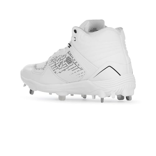 Boombah Viper Pureknit Men's Metal Mid Cleat - White Out - Multiple Color Options - Multiple Sizes2
