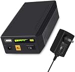 Talentcell 12/9/5V Lithium ion Battery Pack, 122Wh Rechargeable 12V/11000mAh 9V/14500mAh 5V/26400mAh DC Output Portable Li-ion Power Bank for LED Strip and CCTV Camera, with AC/DC Charger, Black