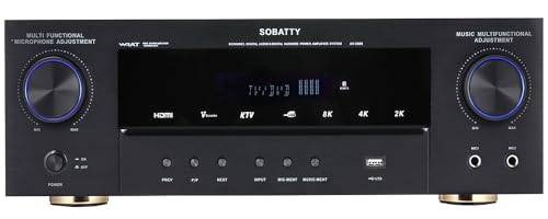 What is a Pre-Out on an A/V Receiver? SOBATTY 5.1 Channel 8K Ultra HD Stereo AV Home Theater Receiver Amplifier, HDMI 2.1 with Subwoofer...