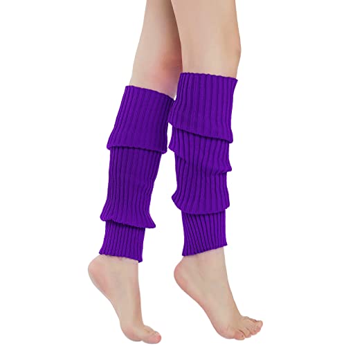 Sarfel Purple Leg Warmers for Women 80s Purple Leg Warmers Girl 80s Costumes for Women Accessories 80s Party Leg Warmers Purple