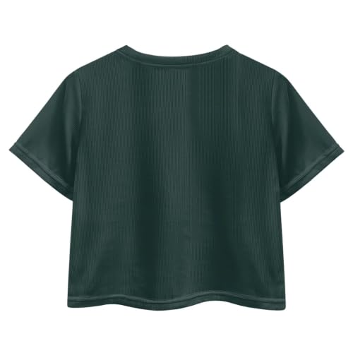Image of Cute Crop Tops for Girls Short Sleeve Summer T Shirts Fashion Graphic Tees Crew Neck Pullover Tee 5-14 Years
