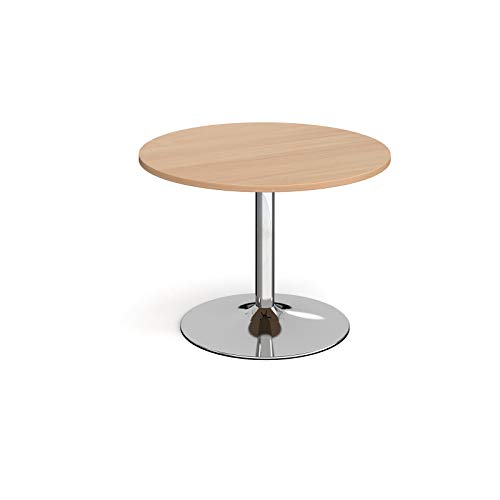Mr Office Trumpet base circular boardroom table - chrome frame, Beech, 1000