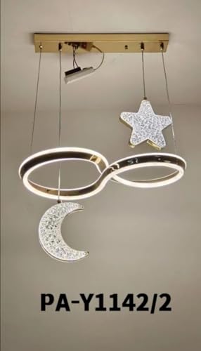 Image of Avior Mood & Star Design LED Chandelier for Dining Table, Height-Adjustable Pendant Light for Breakfast Table, Hanging Light for Home Decoration (CH32)