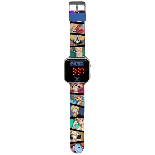 Lista de Relojes Lego para comprar online. 48 Kids Licensing - Reloj Digital LED para Niños con Personajes Tiene Funciones de Hora, Fecha y Correa Ajustable, One Piece Azul, One Piece