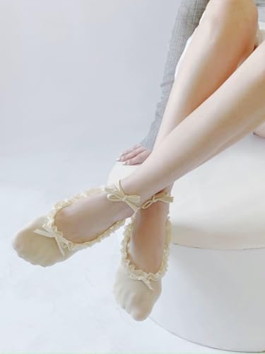 OZS Frilly Women's Ruffle Socks - Comfortable Lace Tie Lolita Style, Best for Mary Jane Shoes (2 Pairs)4