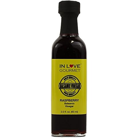 In Love Gourmet Raspberry Balsamic Vinegar 60ML/2oz (Sample Size) Great Drizzled on Veggie and Fruit Salads, Pairs Well with our Lemon Infused Olive Oil as a Vinaigrette Cover