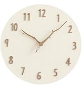 Amazon.co.jp: Danmukeji 掛け時計 木 おしゃれ 北欧 静音 壁掛け 丸型