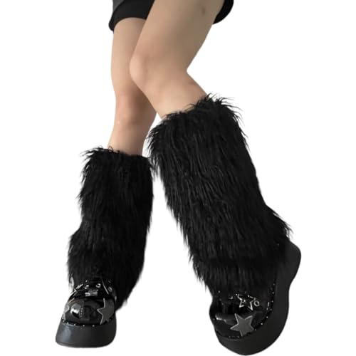 Fuzzy Faux Furs Leg Warmers Furs Long Cuffs Has Elastic Pair Carnivals Boot Uniform