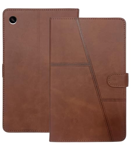 Image of flip Cover for Samsung Galaxy tab a9 | Premium pu Leather Magnetic flip case | Slim Stand Cover with auto Sleep /Wake | 360 Protection (Darkbrown)