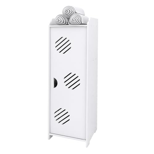 Willonin Mobile bagno bianco, mobile WC deposito, cassetto, vano, porta asciugamani/bagno/cucina/articoli per la casa, 24 x 20 x 75 cm