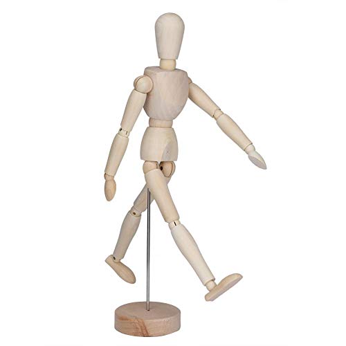 Fishlor 12.99Inch Tall Moveable Lightweight Flexible Wooden Mannequin, Articulated Mannequin, For Sketching Drawing #TOP3