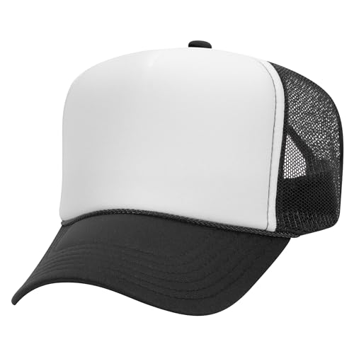 Image of OTTO Polyester Foam Front 5 Panel High Crown Mesh Back Trucker Hats in 97, Bulk, Wholesale