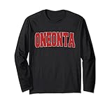 ONEONTA NY NEW YORK Varsity Style USA Vintage Sports Long Sleeve T-Shirt