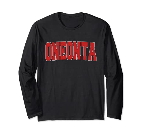 ONEONTA NY NEW YORK Varsity Style USA Vintage Sports Long Sleeve T-Shirt