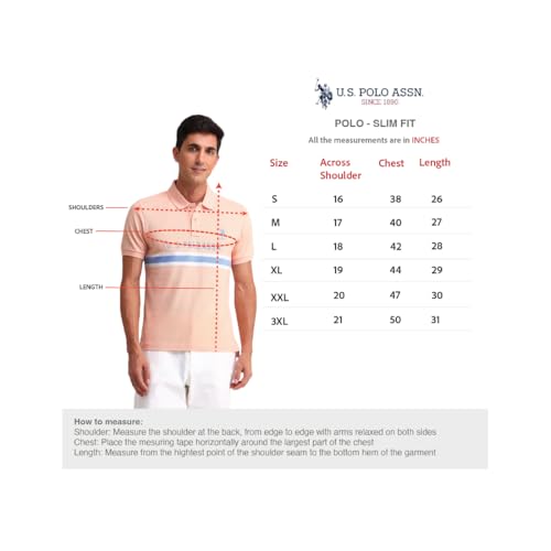 U.S. Polo ASSN. Men's Tipped Collar Pure Cotton Slim Fit Polo Shirt