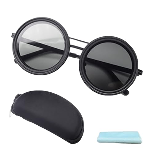 Adjusta Shades Sunglasses, 1-9 Gears Adjustable Tint Glasses Polarized Round Sunglasses with ND Filter Lenses - Main Image