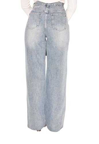 Women's Straight Leg Denim High Waist Baggy Casual Stretchy Loose Jeans2