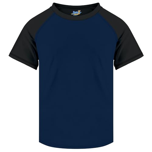 Image of Semois Boys Rash Guard Swim Shirt Short Sleeve Swimwear Toddler Kids Youth Rashguard Water Shirt UPF+ 50 Quick Dry Shirt