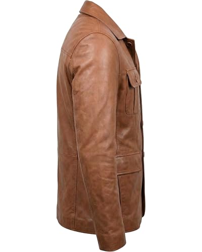 Image of Men's Leather Blazer - Lambskin Leather Blazer Men Genuine Leather Jacket Blazers - Men's Real Leather Sport Coat