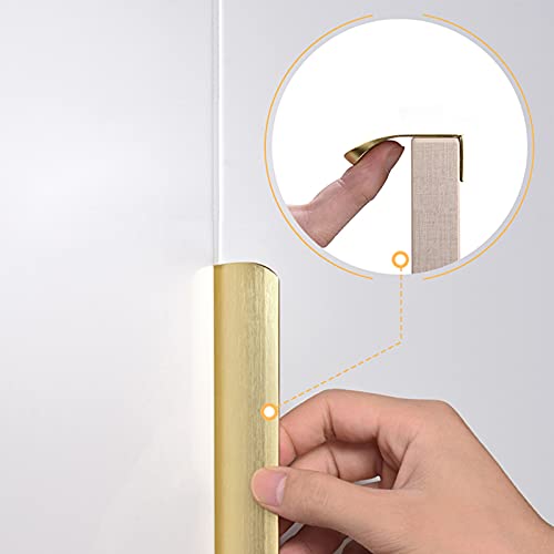Satanga Brushed Brass Edge Finger Tab Pull For Cabinets Kitchen Concealed Aluminum Bathroom Closet Handles Bar Drawer Pulls 10Pack 11.81Inch 300Mm Overall Length Easy To Install #TOP3
