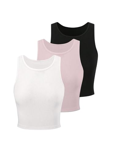 Image of Toochki Tops for Women Crop Top for Women's Tank Activewear Tee Sports Western Casual Cotton Camisole Pack of 3 Combo